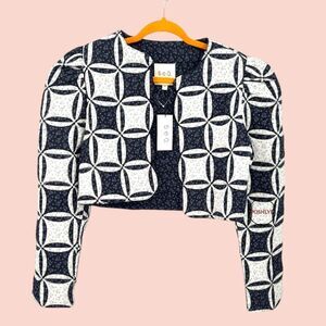SEA New York Patchwork Quilted Jacket Catalina Calico Cotton Cut-Out XS